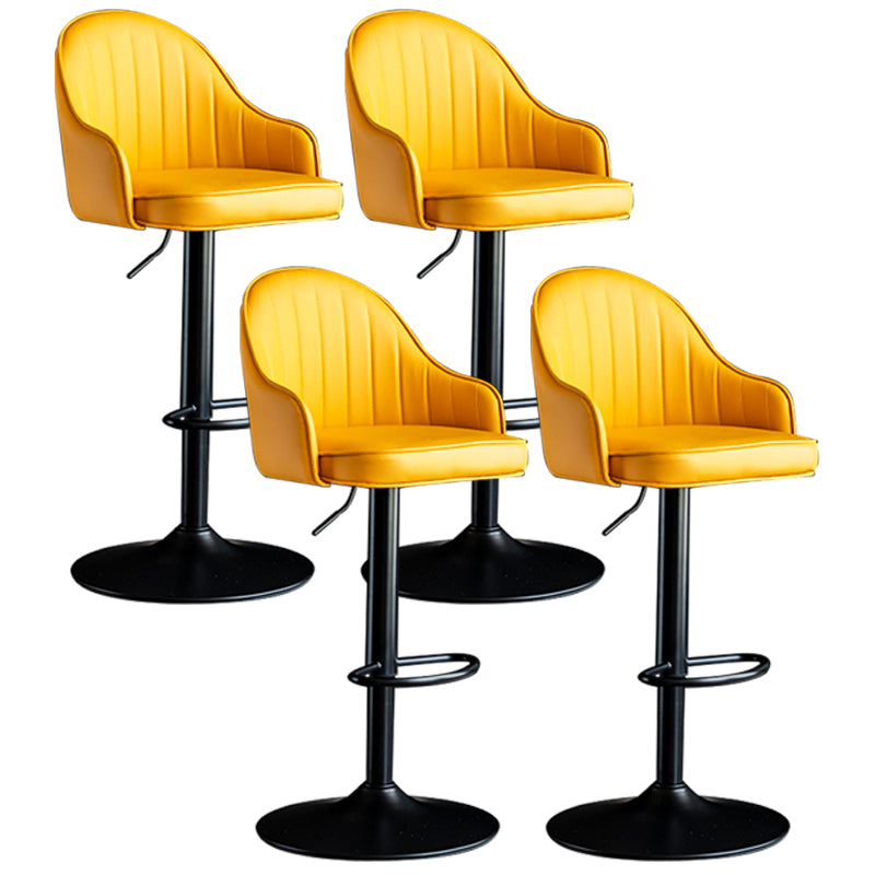Indoor Modern Leather Barstool Rotating Lifting Bar Stool with Armrests