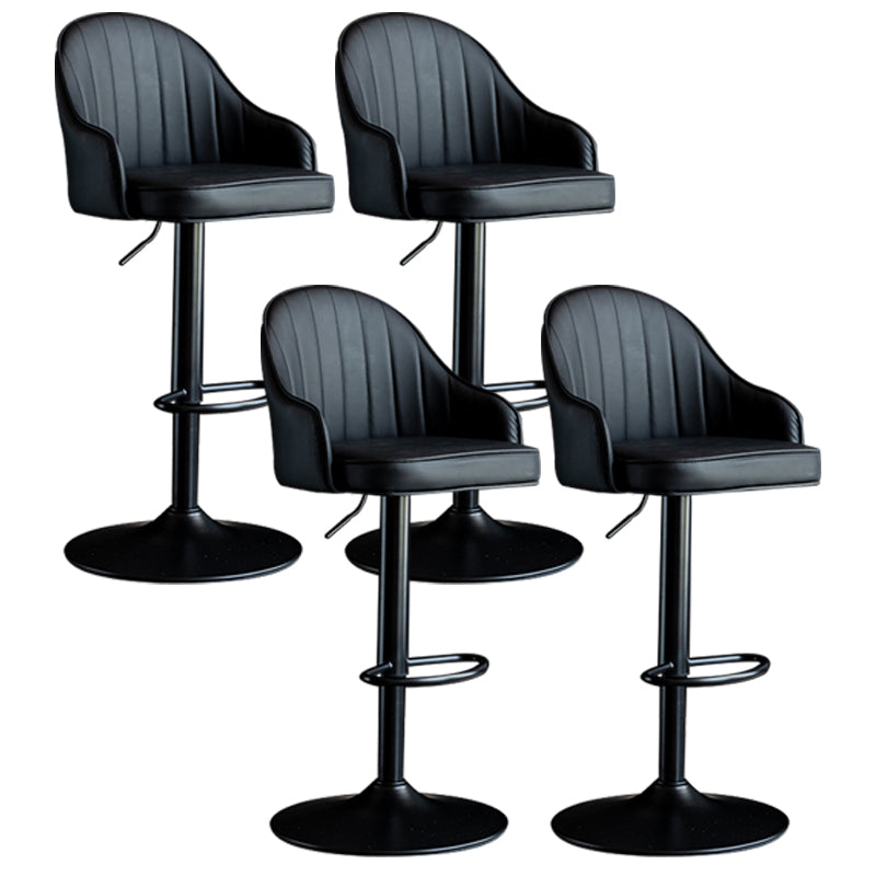 Indoor Modern Leather Barstool Rotating Lifting Bar Stool with Armrests