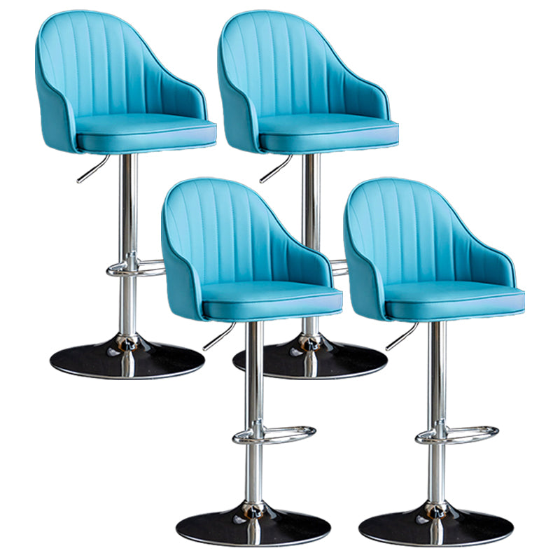 Indoor Modern Leather Barstool Rotating Lifting Bar Stool with Armrests