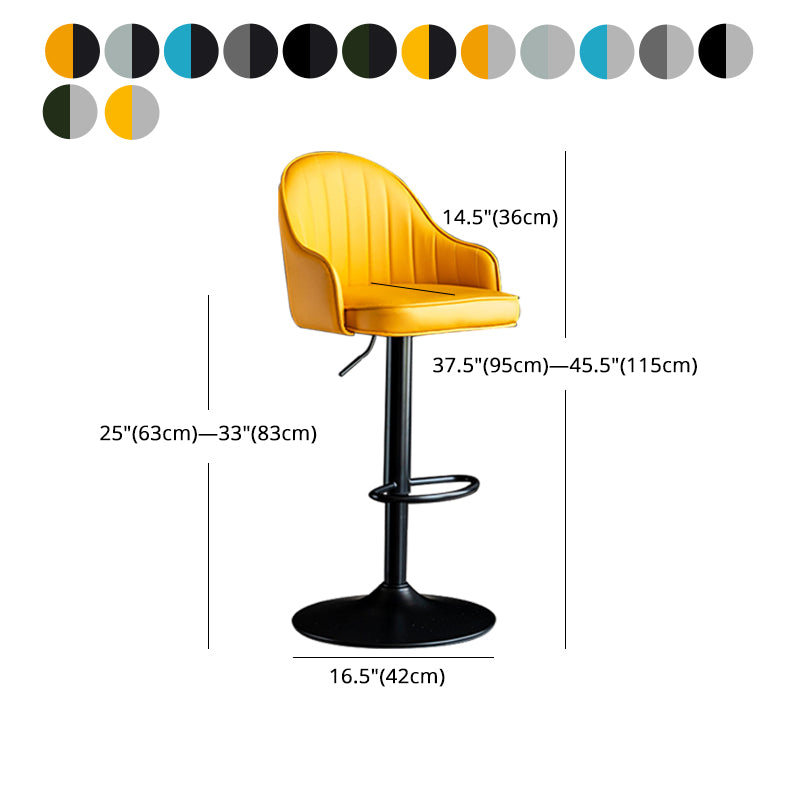 Indoor Modern Leather Barstool Rotating Lifting Bar Stool with Armrests