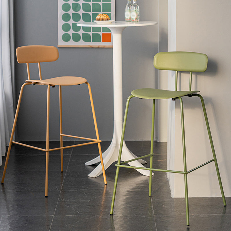 Moderne Plastiksitze Barstool Metal 4 -Legs Barhocker für Innenräume, 2 -Set von 2