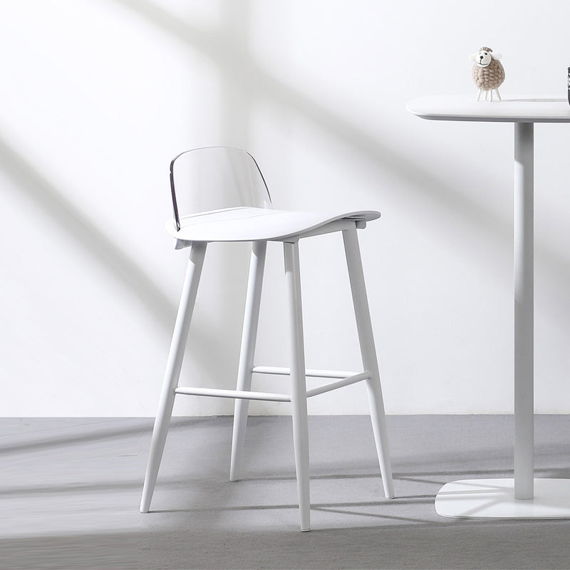 Scandinavian Style Acrylic Bar stool with Square Seat Counter Stool for Kitchen Bar