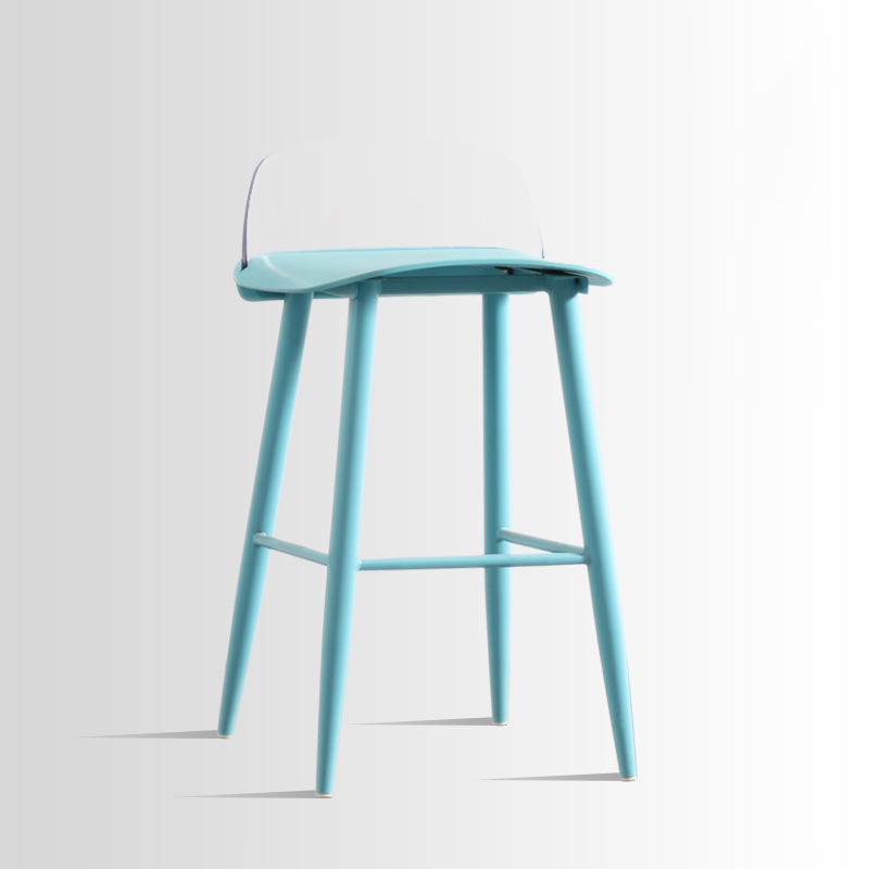Scandinavian Style Acrylic Bar stool with Square Seat Counter Stool for Kitchen Bar