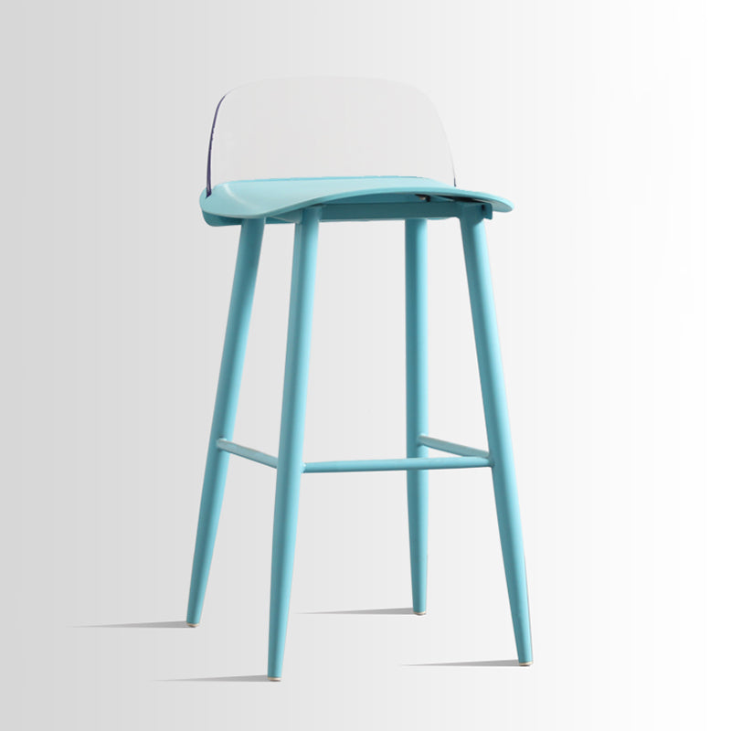 Scandinavian Style Acrylic Bar stool with Square Seat Counter Stool for Kitchen Bar