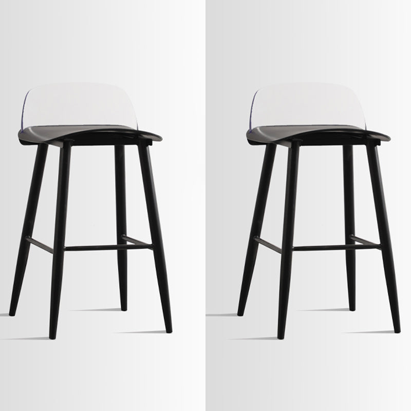 Scandinavian Style Acrylic Bar stool with Square Seat Counter Stool for Kitchen Bar