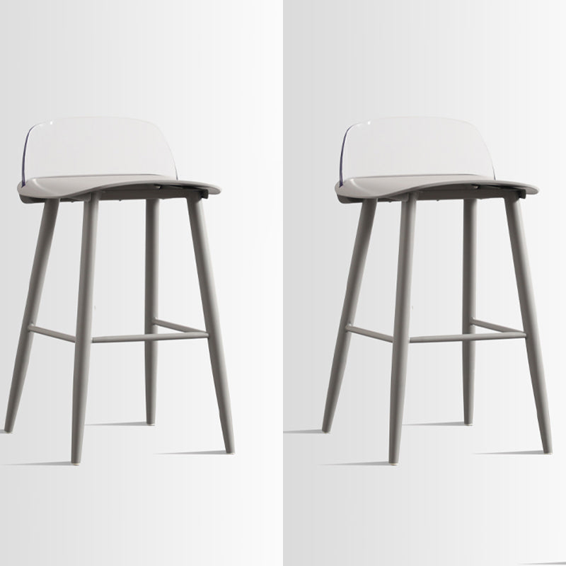 Scandinavian Style Acrylic Bar stool with Square Seat Counter Stool for Kitchen Bar
