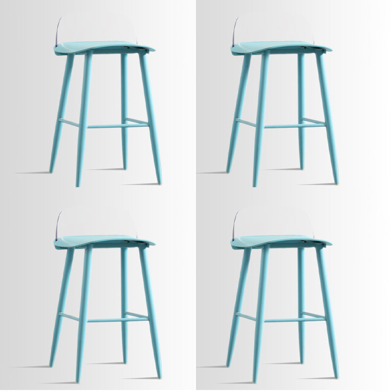 Scandinavian Style Acrylic Bar stool with Square Seat Counter Stool for Kitchen Bar