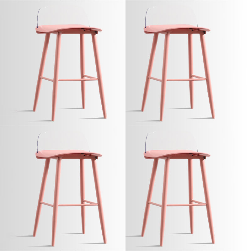 Scandinavian Style Acrylic Bar stool with Square Seat Counter Stool for Kitchen Bar