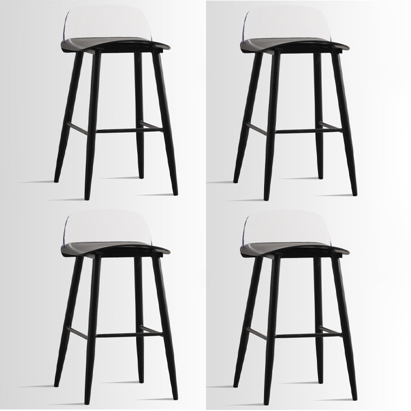 Scandinavian Style Acrylic Bar stool with Square Seat Counter Stool for Kitchen Bar