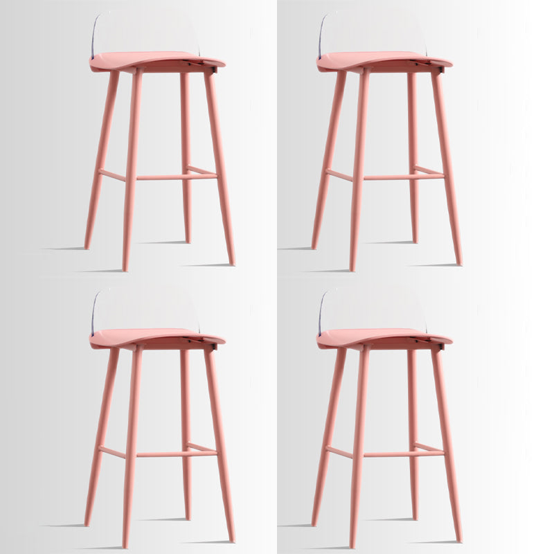 Scandinavian Style Acrylic Bar stool with Square Seat Counter Stool for Kitchen Bar