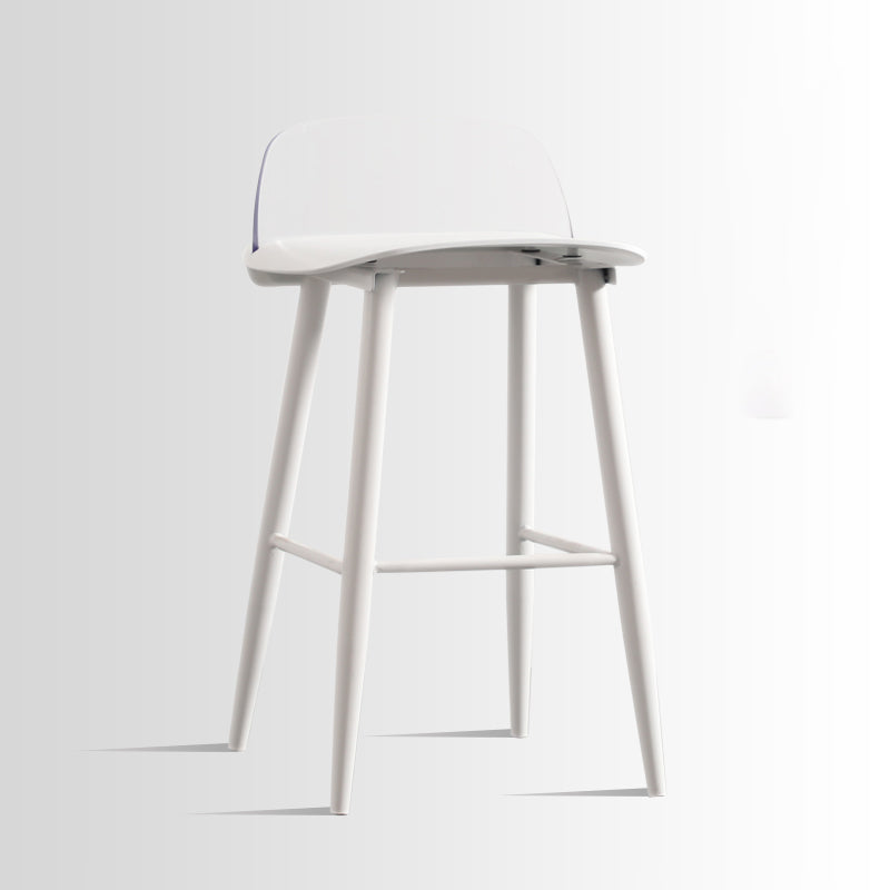 Scandinavian Style Acrylic Bar stool with Square Seat Counter Stool for Kitchen Bar