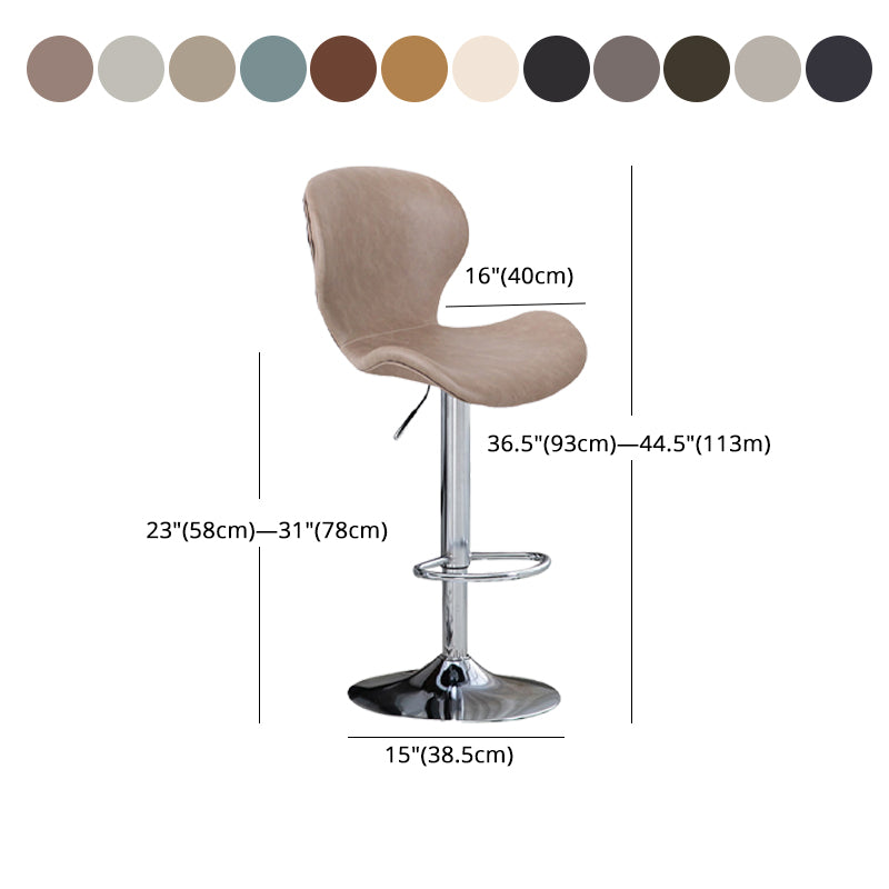 Tabouret de bar d'intérieur nordique, haut pivotant réglable en métal, avec rembourrage