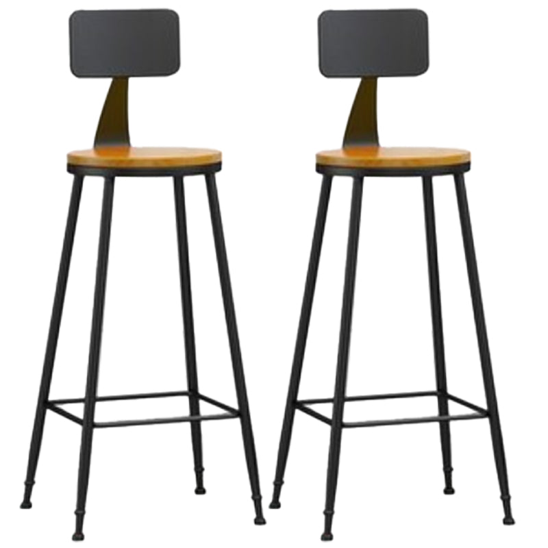 Taburete de bar con respaldo bajo de hierro nórdico, taburete alto interior Simple para interior