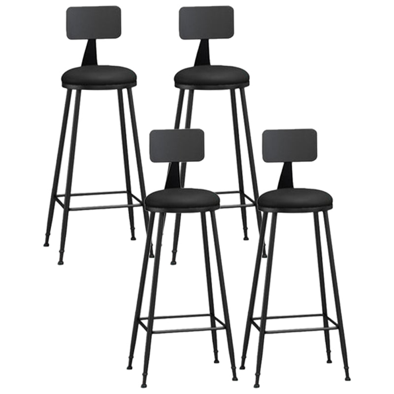 Taburete de bar con respaldo bajo de hierro nórdico, taburete alto interior Simple para interior