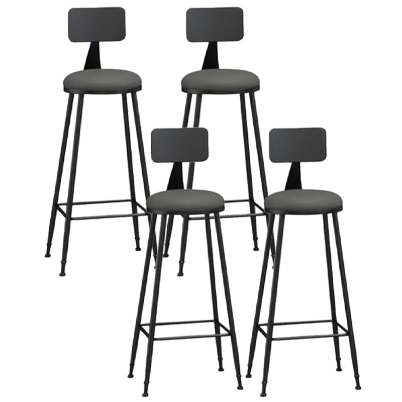 Taburete de bar con respaldo bajo de hierro nórdico, taburete alto interior Simple para interior