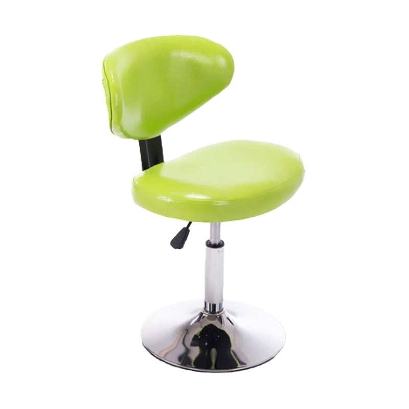Taburetes escandinavos de cuero con altura ajustable, taburetes de bar giratorios plateados con respaldo bajo