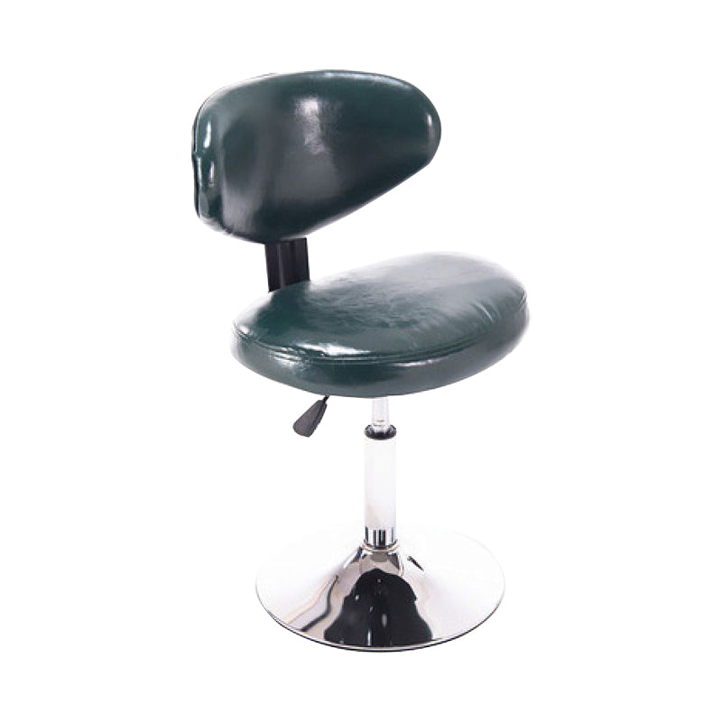 Taburetes escandinavos de cuero con altura ajustable, taburetes de bar giratorios plateados con respaldo bajo