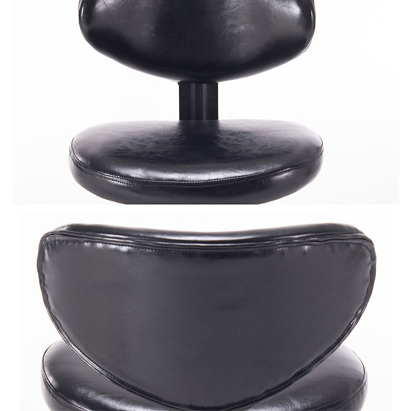 Taburetes escandinavos de cuero con altura ajustable, taburetes de bar giratorios plateados con respaldo bajo