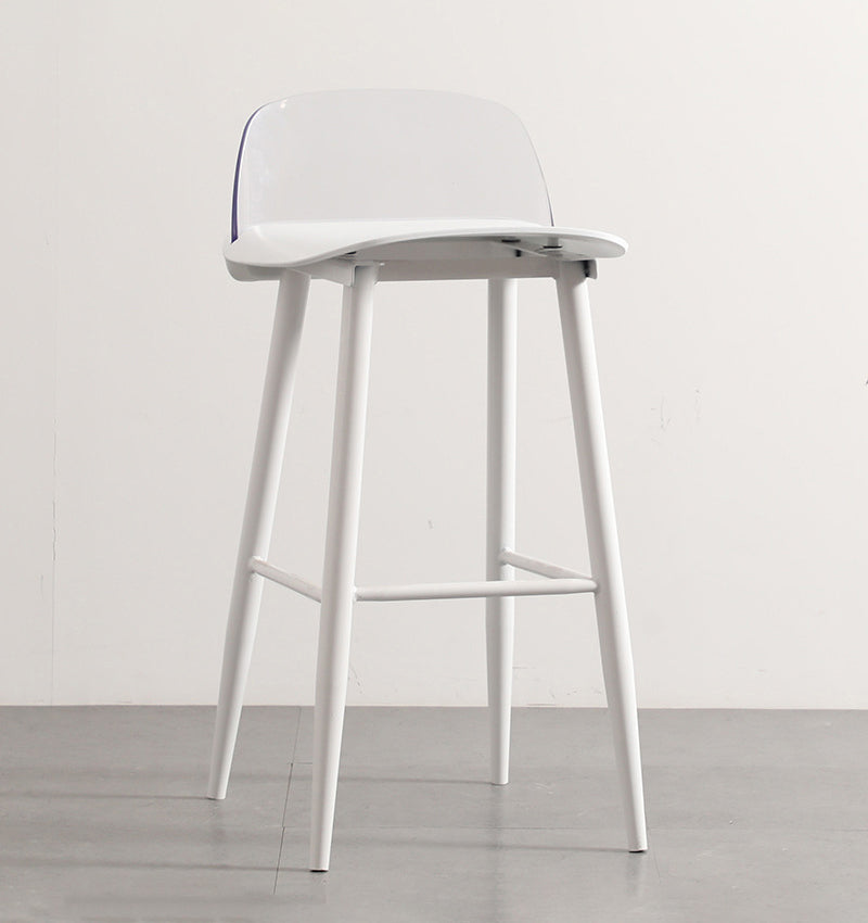Taburete de bar de estilo escandinavo con patas de metal, taburete cuadrado para mostrador de cocina y bar
