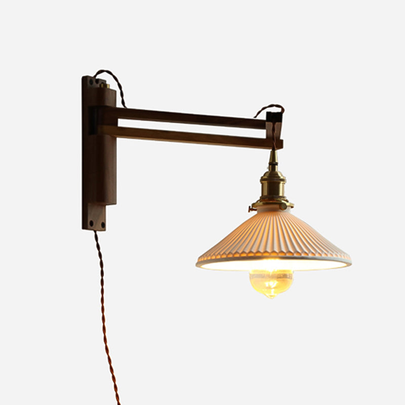 Moderner Stil ausgestellter Wandlampen Holz 1 Lichtwandbeleuchtung Armaturen
