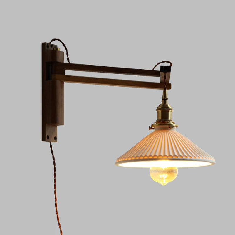Moderner Stil ausgestellter Wandlampen Holz 1 Lichtwandbeleuchtung Armaturen
