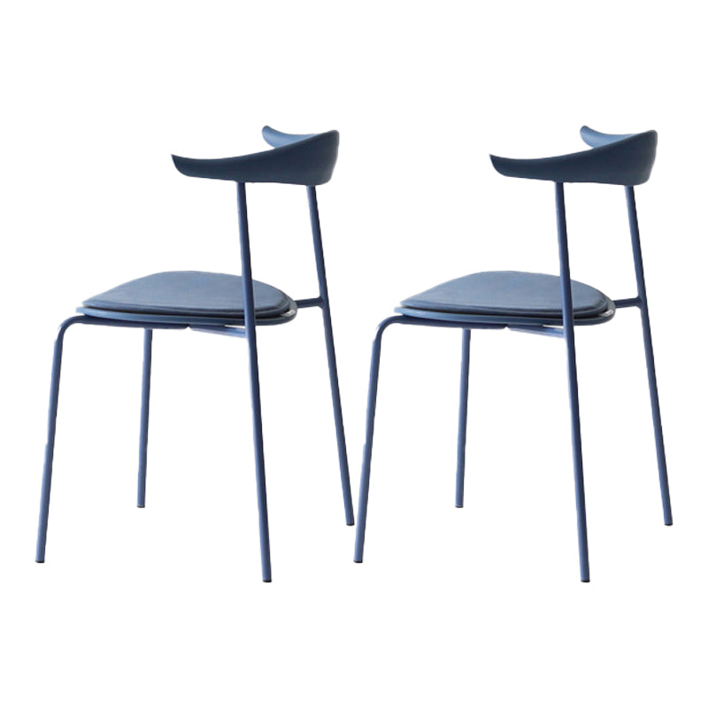 Chaises latérales de salle à manger industrielles à dossier ouvert, finition mate, sans bras