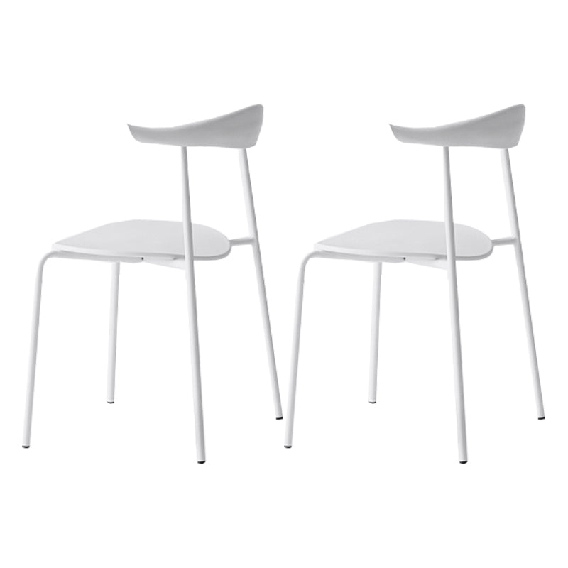 Chaises latérales de salle à manger industrielles à dossier ouvert, finition mate, sans bras