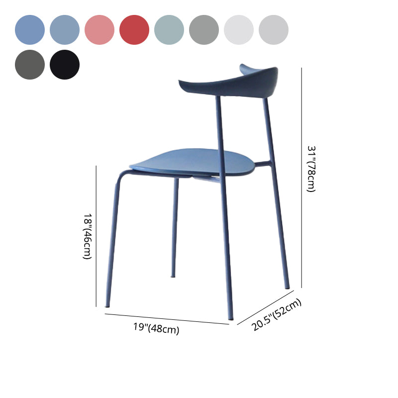 Chaises latérales de salle à manger industrielles à dossier ouvert, finition mate, sans bras