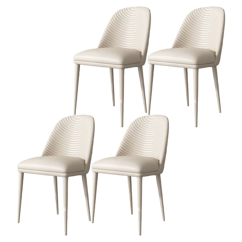 Chaises de salle à manger en cuir de chaise à dossier solide sans accoudoirs de style contemporain pour la cuisine