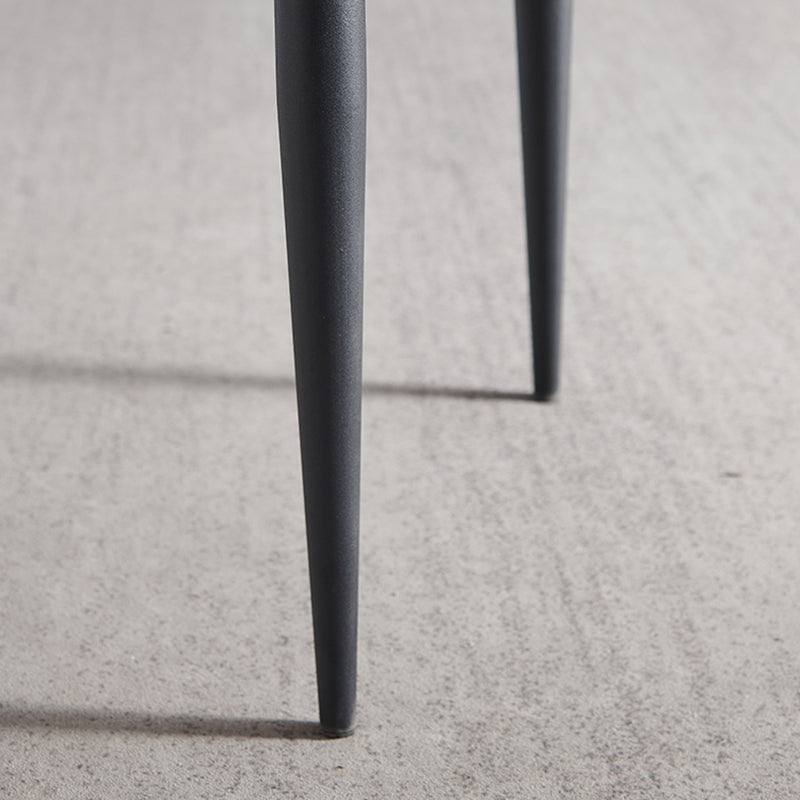 Chaises de salle à manger en cuir de chaise à oreilles sans accoudoirs de style contemporain