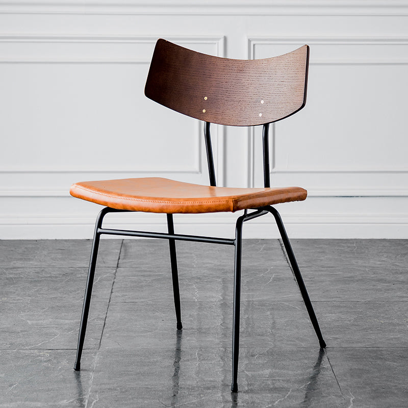 Chaises de salle à manger style contemporain Chaise sans accoudoirs à dossier ouvert avec pieds en métal