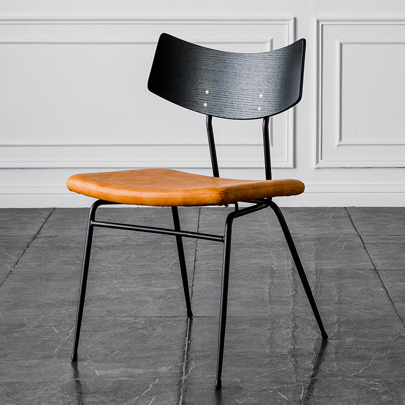 Chaises de salle à manger style contemporain Chaise sans accoudoirs à dossier ouvert avec pieds en métal