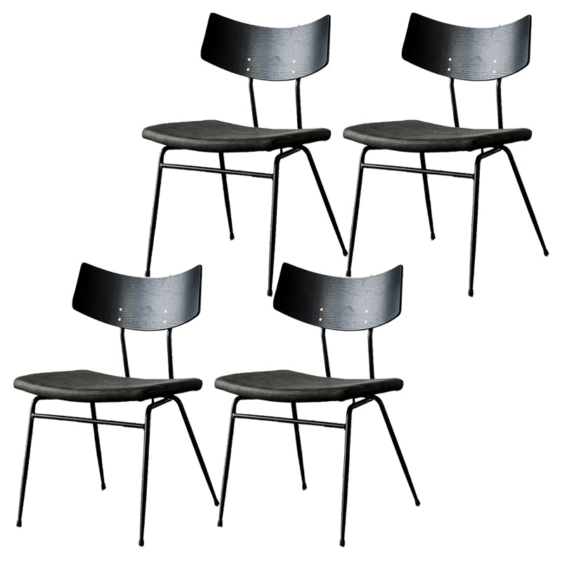 Chaises de salle à manger style contemporain Chaise sans accoudoirs à dossier ouvert avec pieds en métal