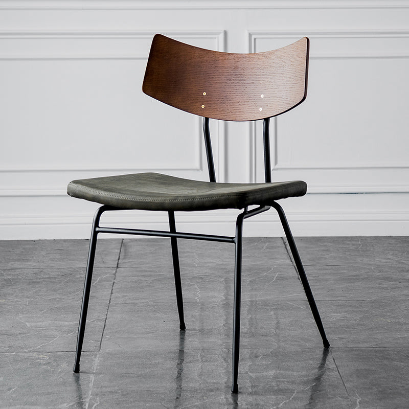 Chaises de salle à manger style contemporain Chaise sans accoudoirs à dossier ouvert avec pieds en métal