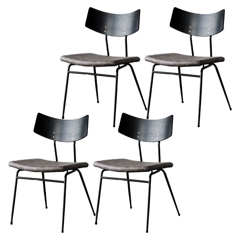 Chaises de salle à manger style contemporain Chaise sans accoudoirs à dossier ouvert avec pieds en métal