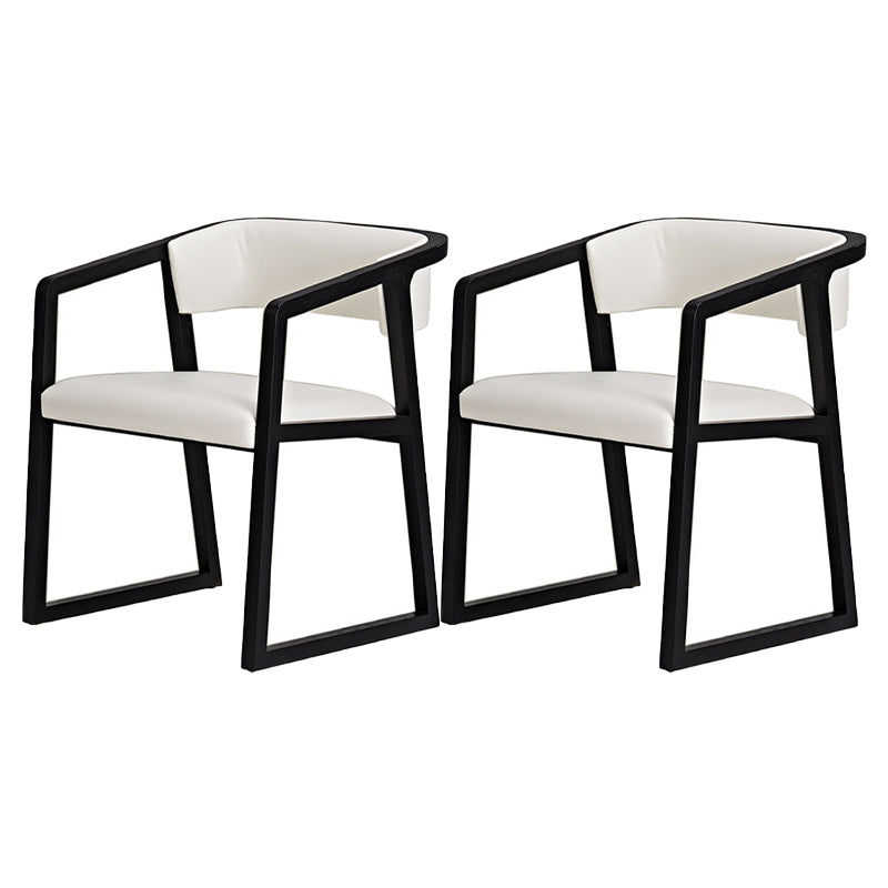 Home Wood Traditional Dining Chair Open Back Dining Side Chair with Arm