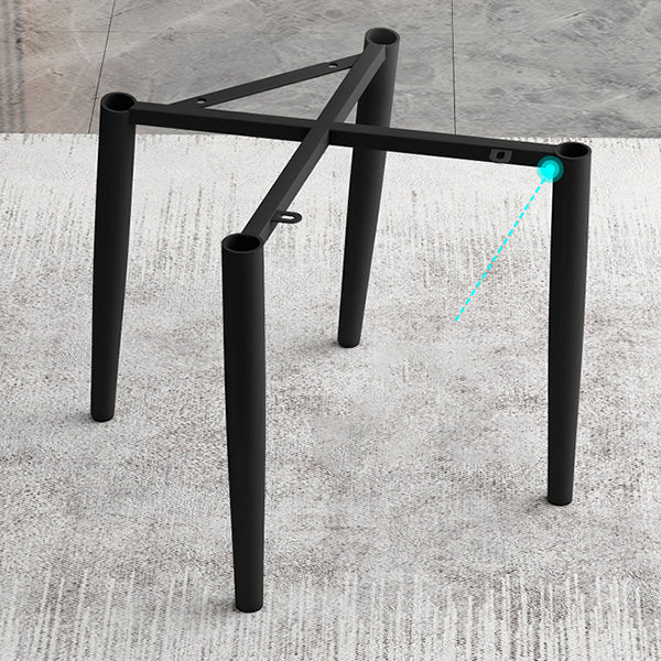 Sillones de comedor de cuero Sillas tapizadas con brazos con respaldo macizo y patas negras