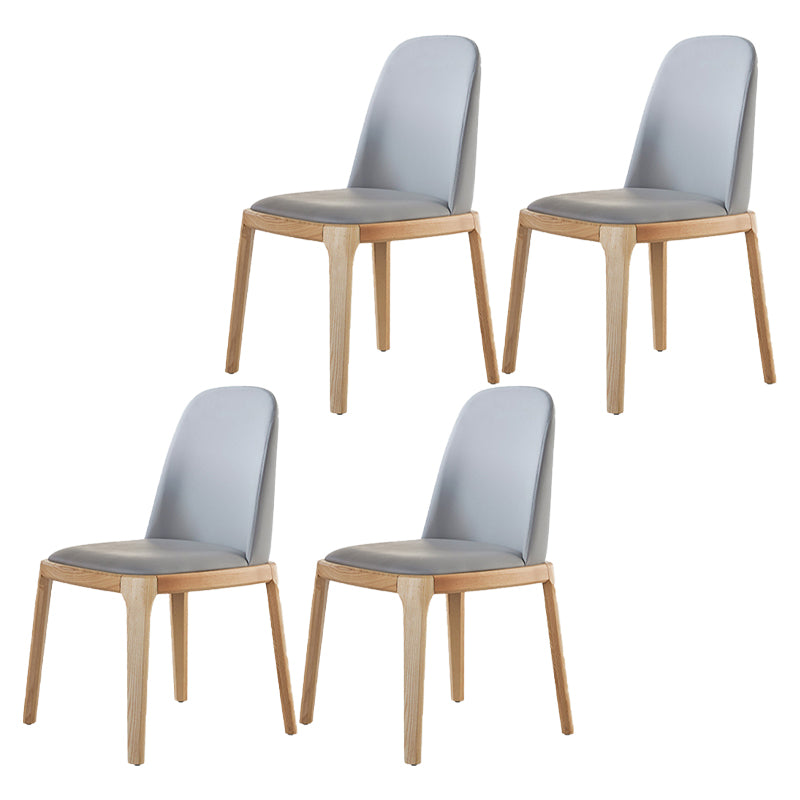 Silla de comedor de madera moderna, sillas de comedor tapizadas sin brazos para uso doméstico