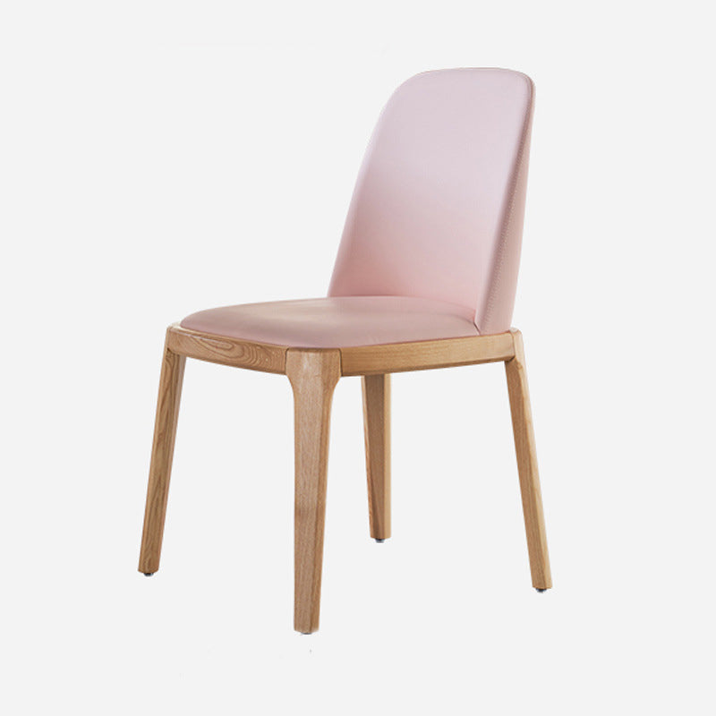 Silla de comedor de madera moderna, sillas de comedor tapizadas sin brazos para uso doméstico