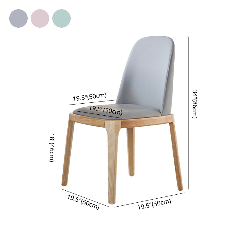 Silla de comedor de madera moderna, sillas de comedor tapizadas sin brazos para uso doméstico