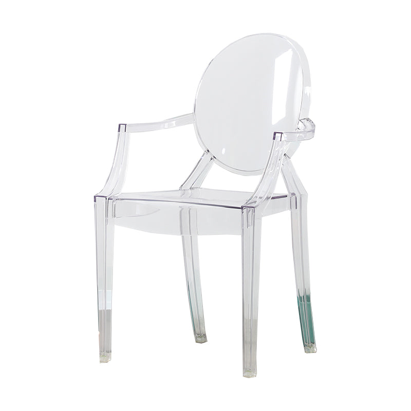 Silla de comedor de plástico de estilo nórdico, sillón de comedor apilable para uso en restaurantes
