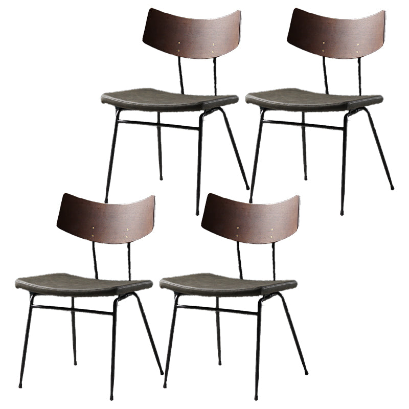 Sillas de comedor estilo moderno Silla auxiliar de cocina sin brazos con patas de metal