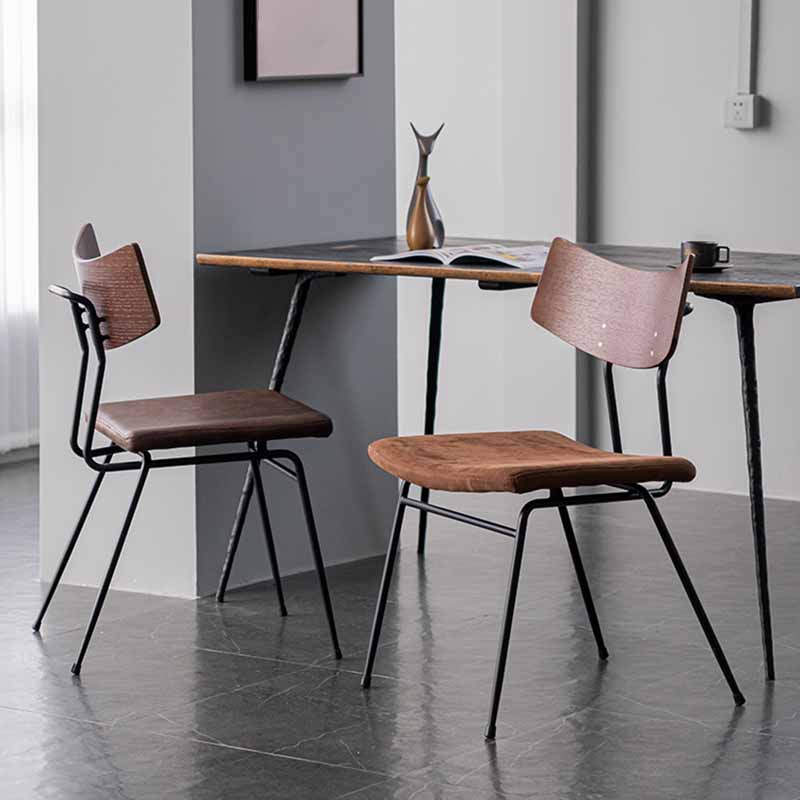 Sillas de comedor estilo moderno Silla auxiliar de cocina sin brazos con patas de metal