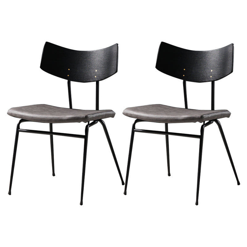 Sillas de comedor estilo moderno Silla auxiliar de cocina sin brazos con patas de metal