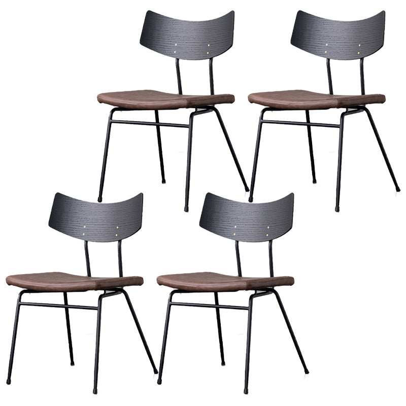 Sillas de comedor estilo moderno Silla auxiliar de cocina sin brazos con patas de metal