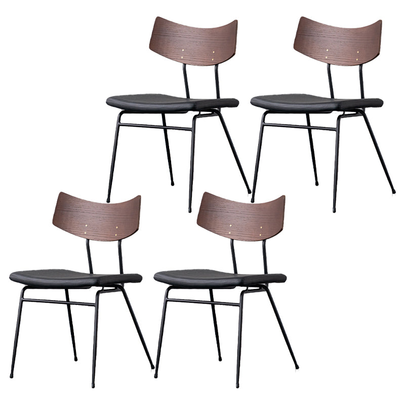 Sillas de comedor estilo moderno Silla auxiliar de cocina sin brazos con patas de metal