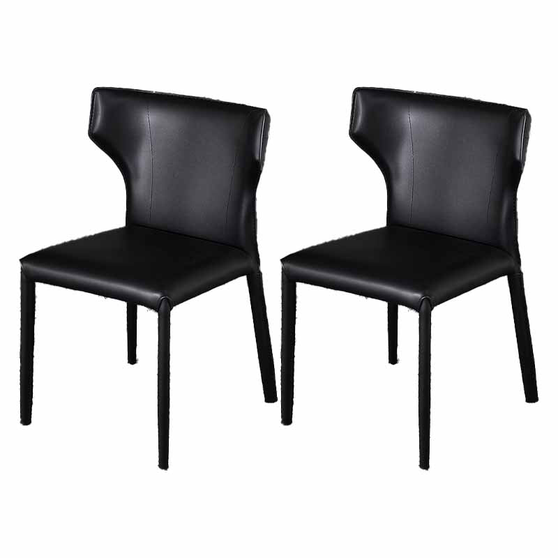 Moderne stijl thuiszijde stoel wingback lederen gestoffeerde eetkamerstoel
