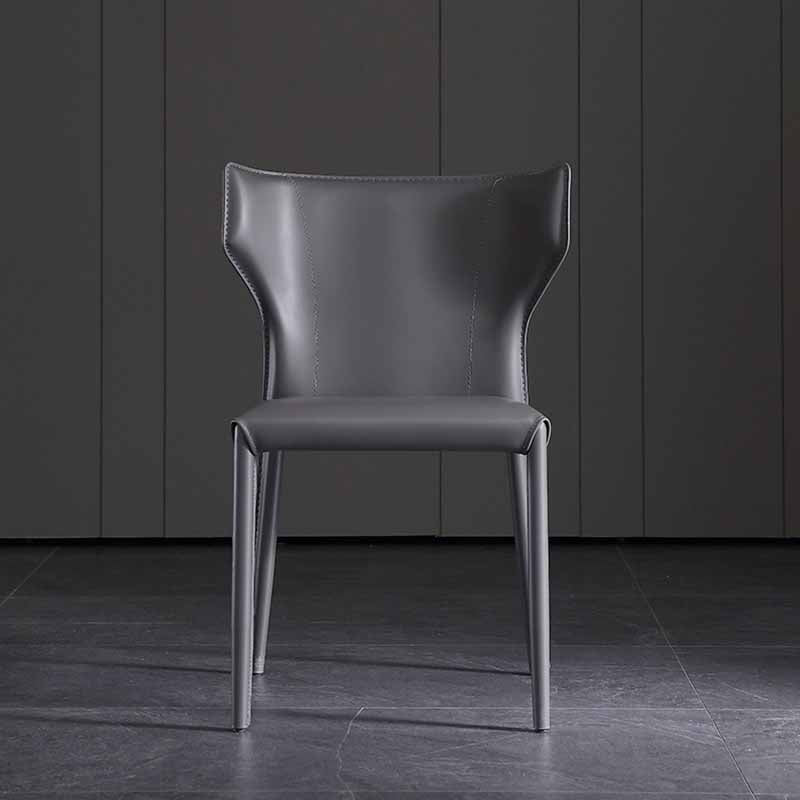 Moderne stijl thuiszijde stoel wingback lederen gestoffeerde eetkamerstoel