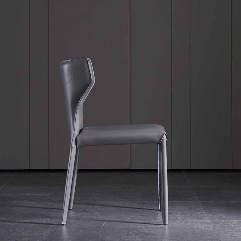 Moderne stijl thuiszijde stoel wingback lederen gestoffeerde eetkamerstoel