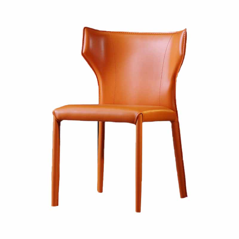 Moderne stijl thuiszijde stoel wingback lederen gestoffeerde eetkamerstoel